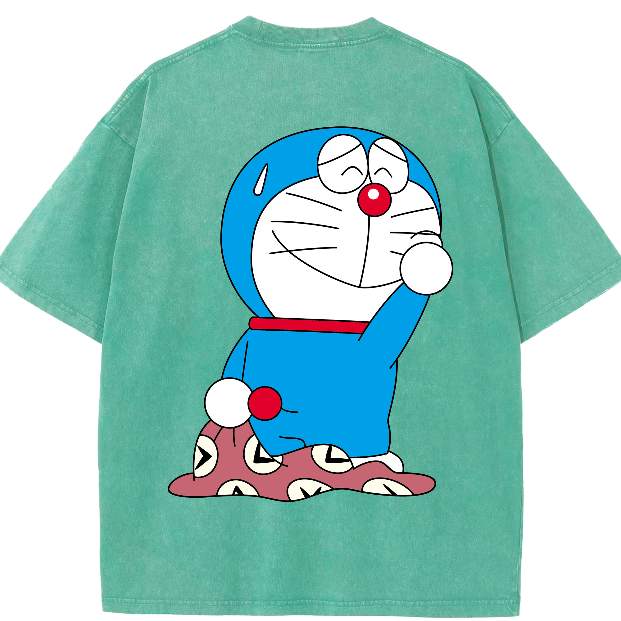 （画像用） ドラえもん Doraemon 綿100% ヴィンテージ風 半袖Tシャツ（背面プリント）